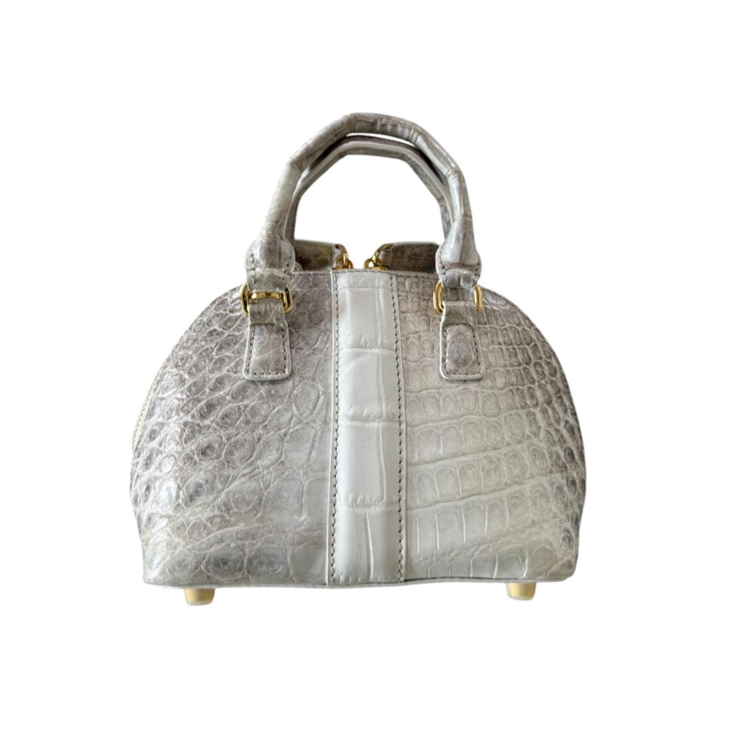 Mini Two Handle Handbag in Himalaya Crocodile Belly Skin