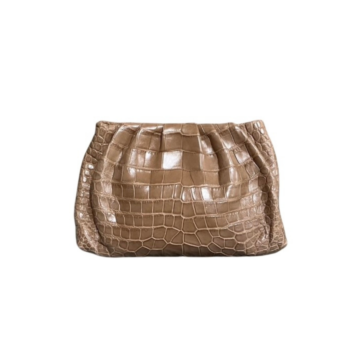 Monaco Clutch in Matte Crocodile Belly Skin
