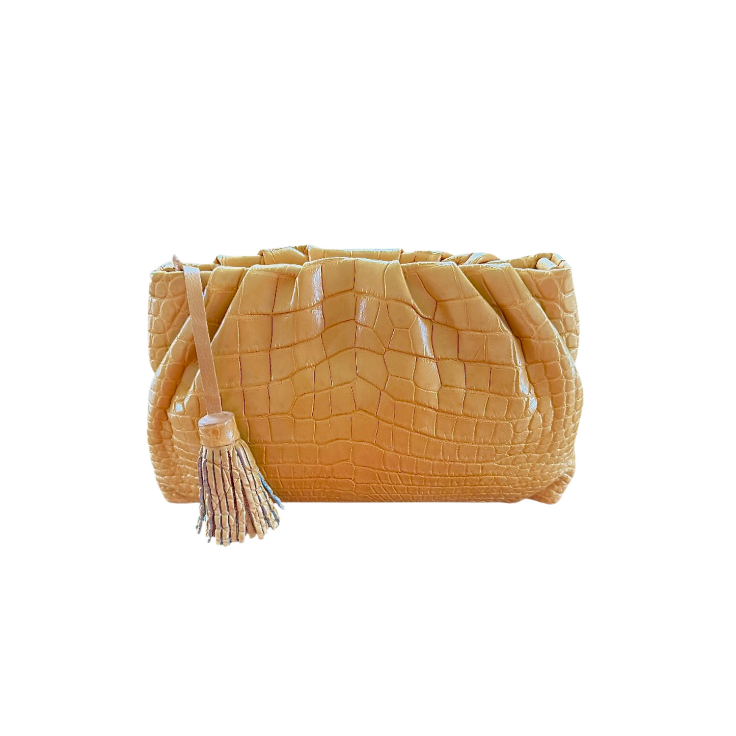 Monaco Clutch in Matte Crocodile Belly Skin