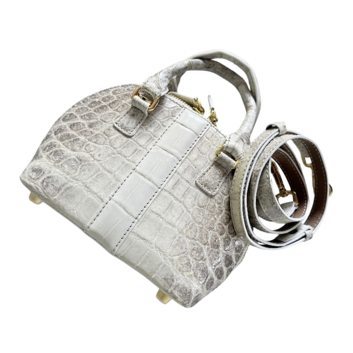 Mini Two Handle Handbag in Himalaya Crocodile Belly Skin