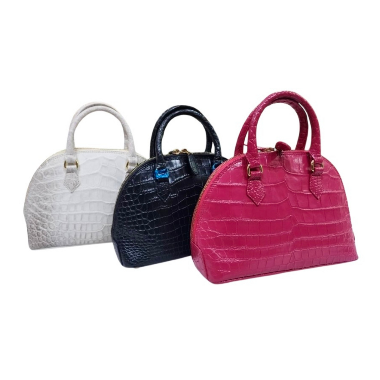 Mini Two Handle Handbag in Himalaya Crocodile Belly Skin