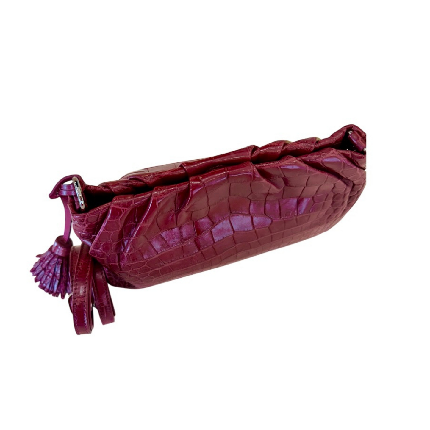 Monaco Clutch in Matte Crocodile Belly Skin