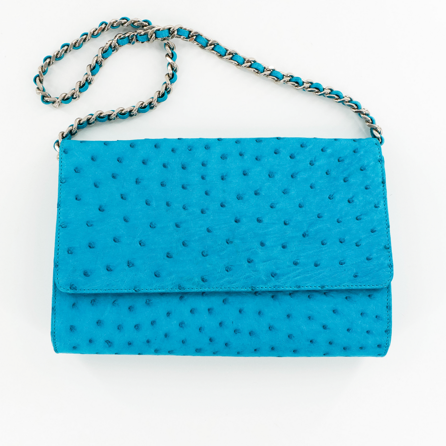 Big Clutch in Turquoise Ostrich