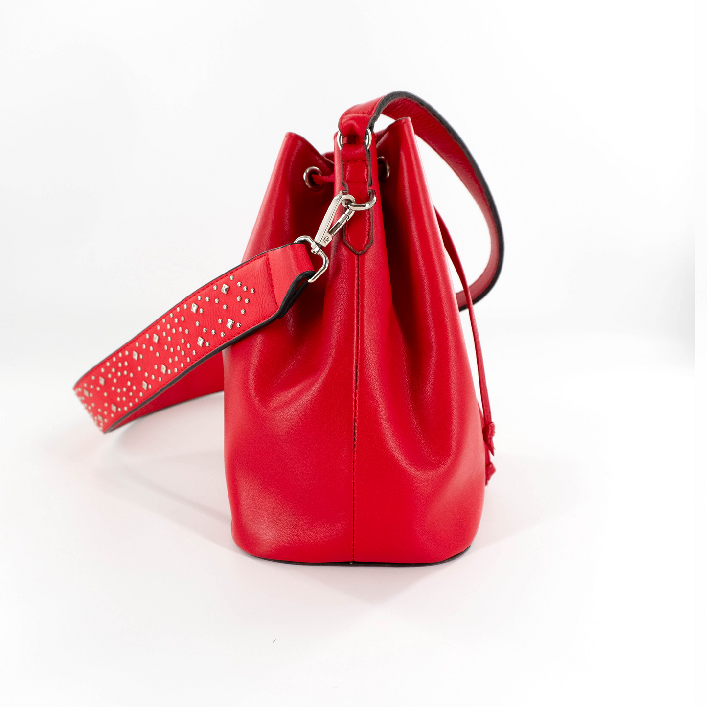 Bucket Bag in Red Leather