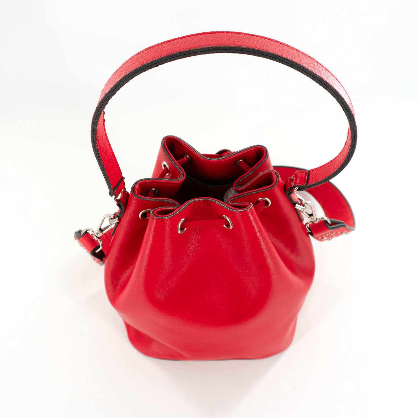 Bucket Bag in Red Leather