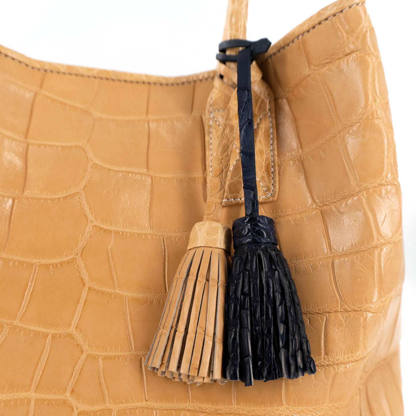 Buddy Tote in Cream Crocodile Belly Skin