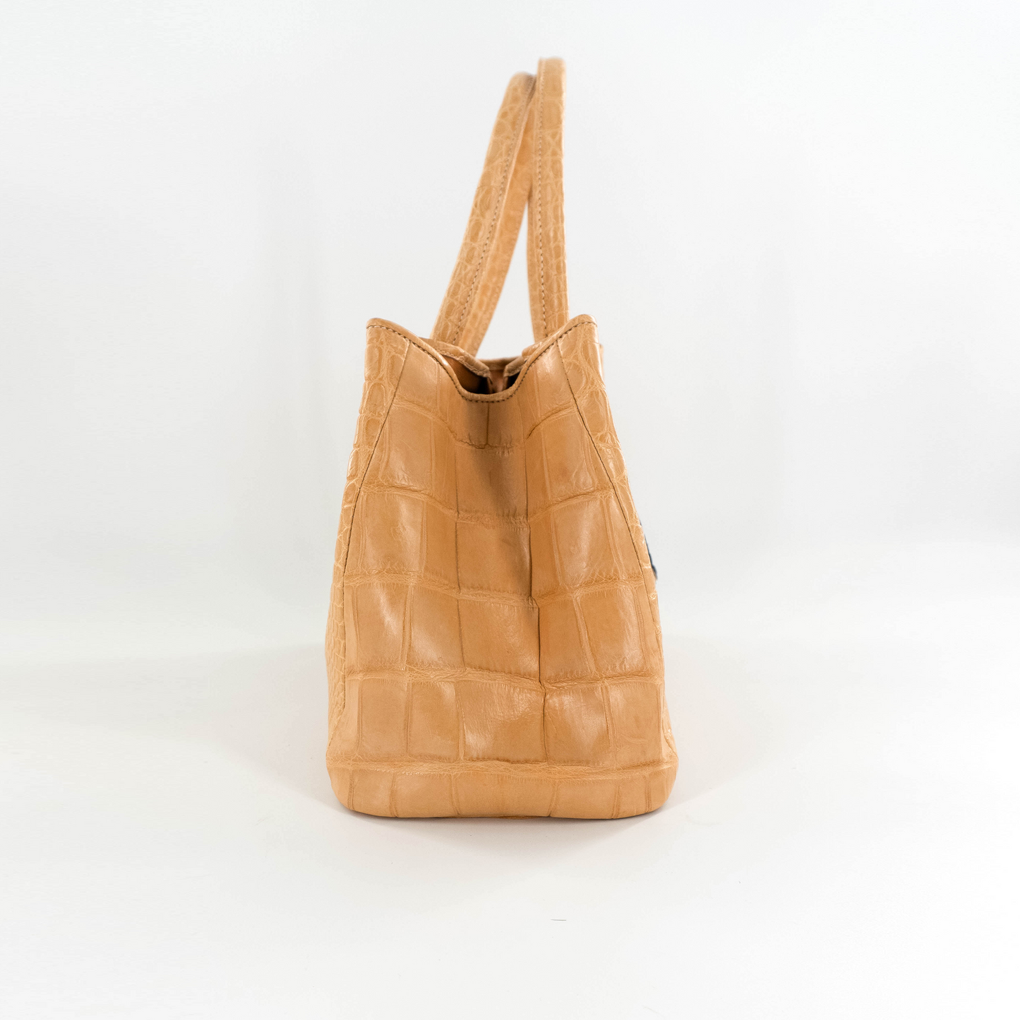 Buddy Tote in Cream Crocodile Belly Skin