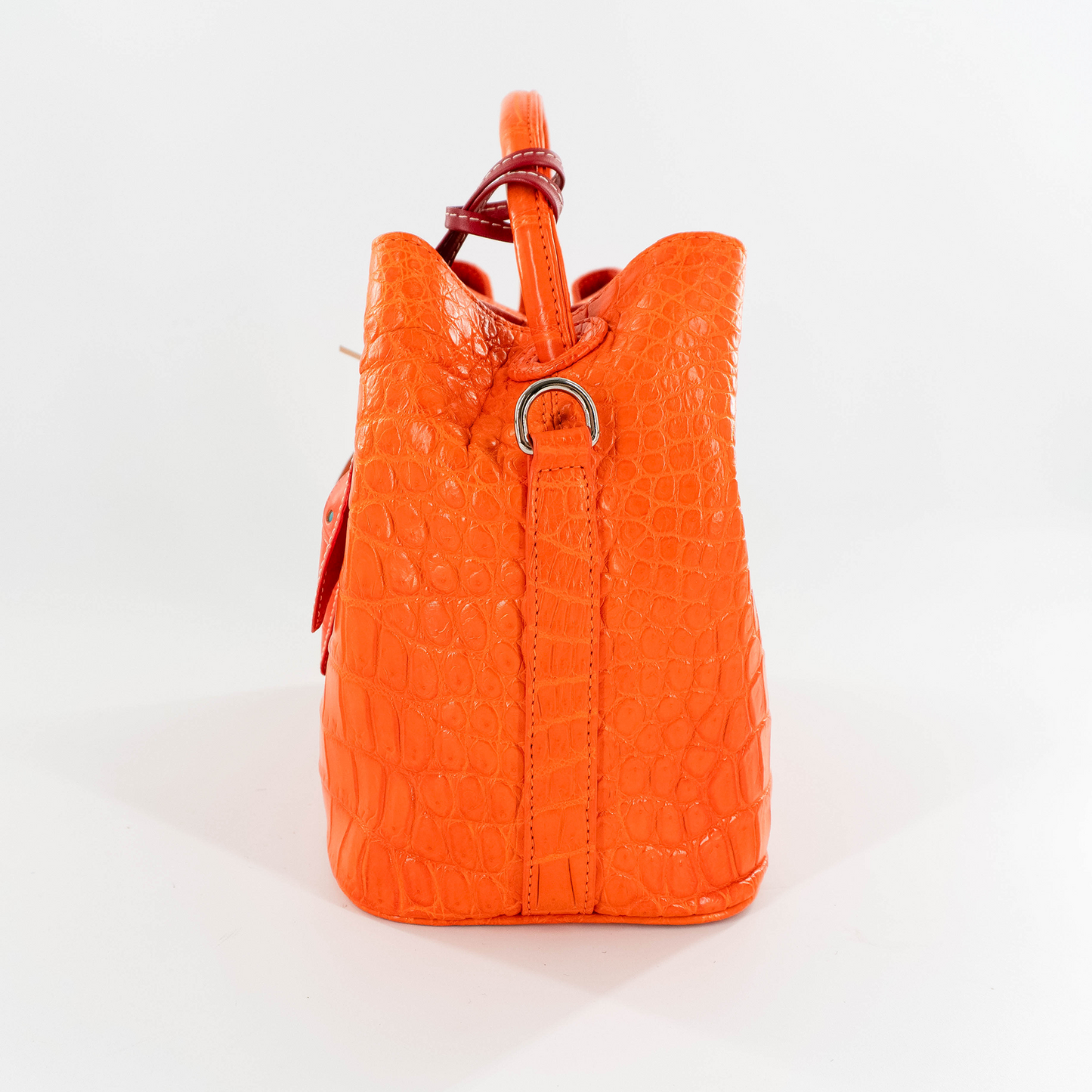 Darling Handbag in Orange Crocodile Belly Skin