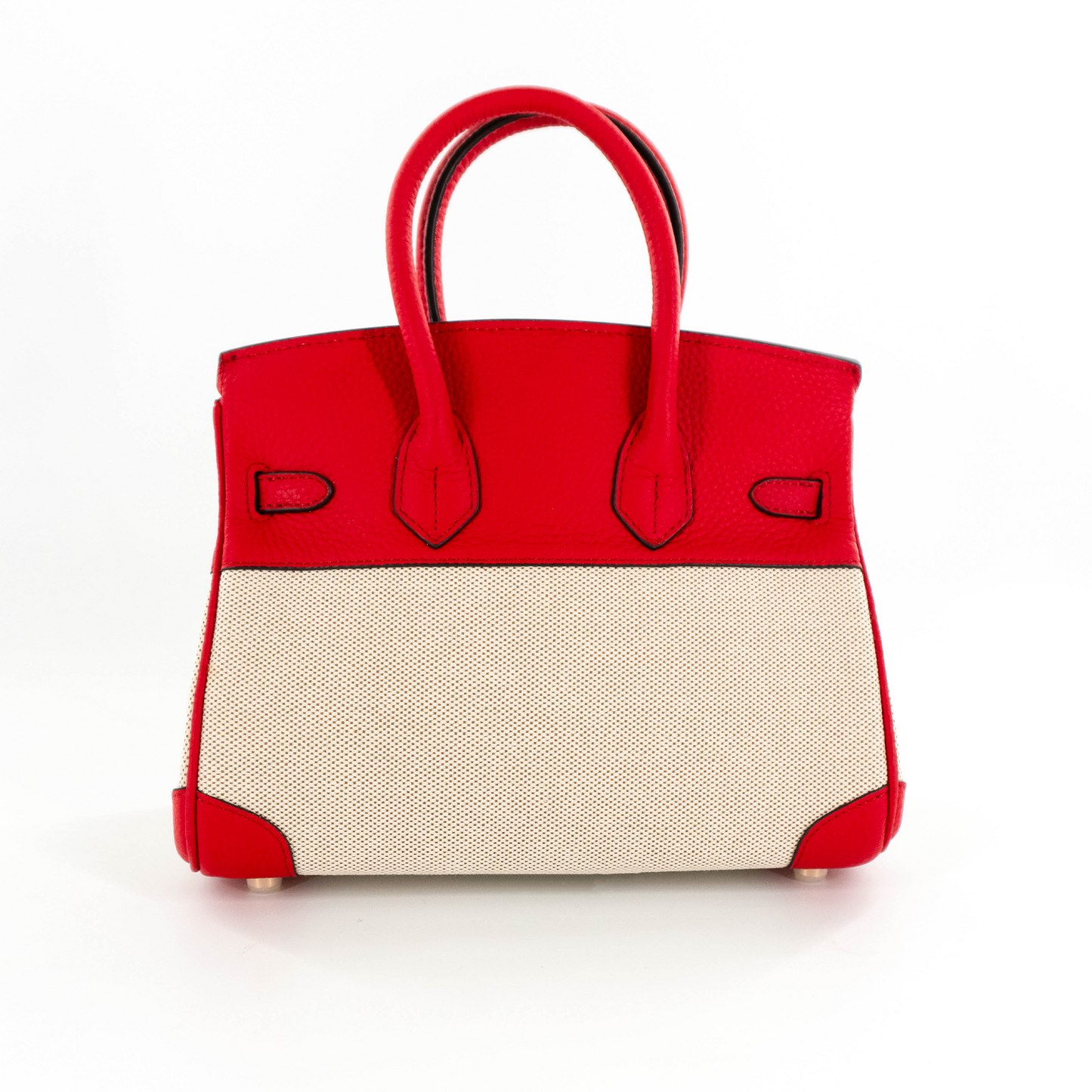 Duchess Handbag in Canvas and Red Leather