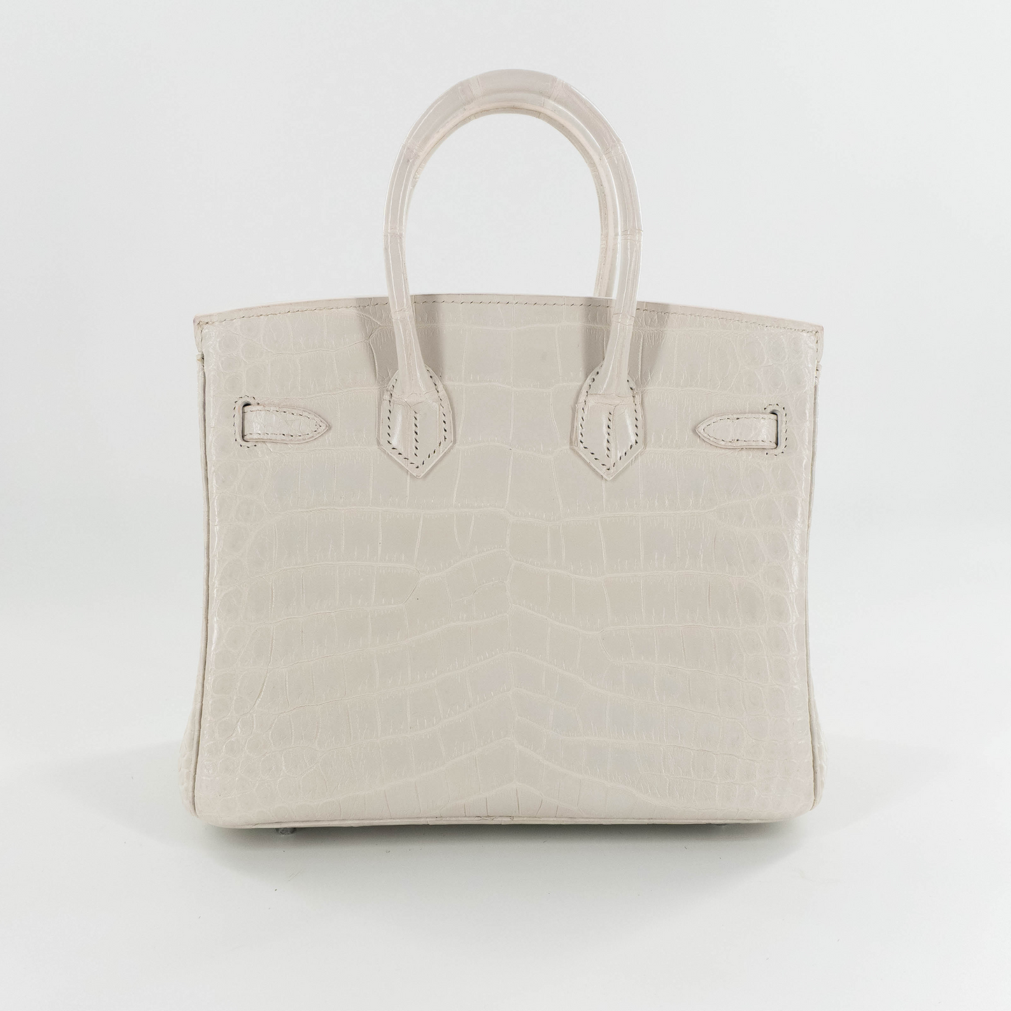 Duchess Handbag in Matte White Crocodile Belly Skin