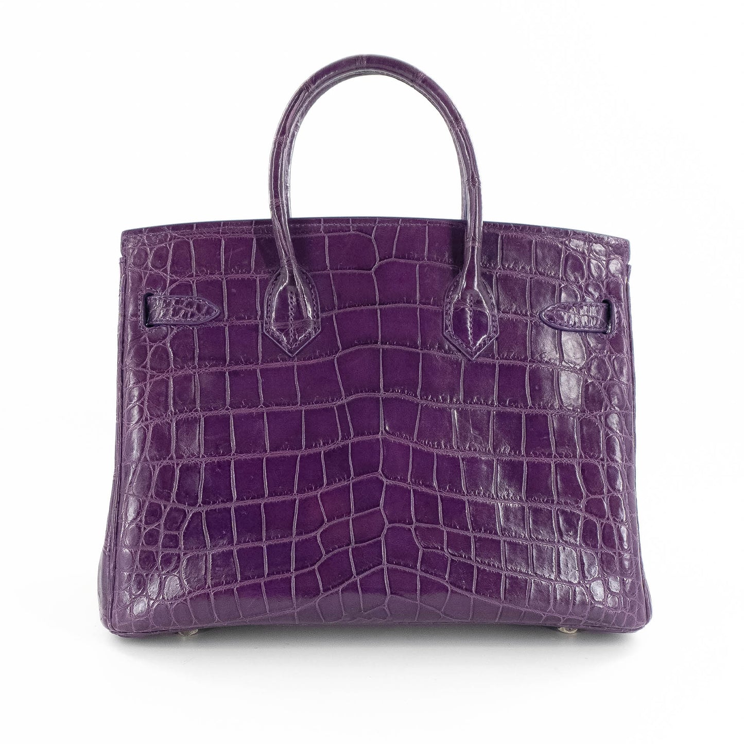 Duchess Handbag in Matte Purple Crocodile Belly Skin