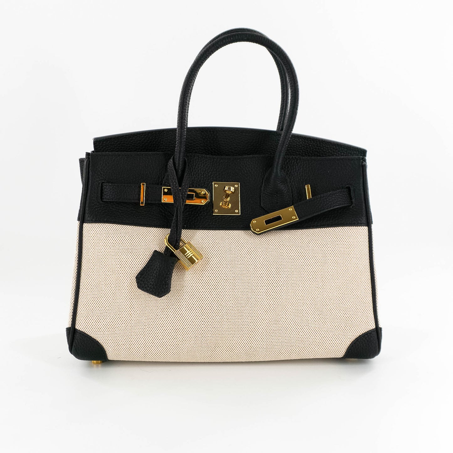 Duchess Handbag in Canvas and Black Leather