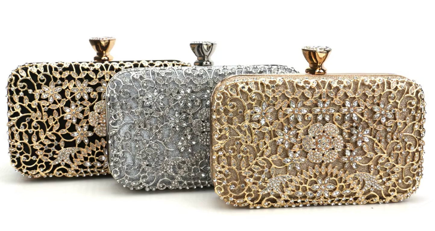Rhinestone Standing Clutch