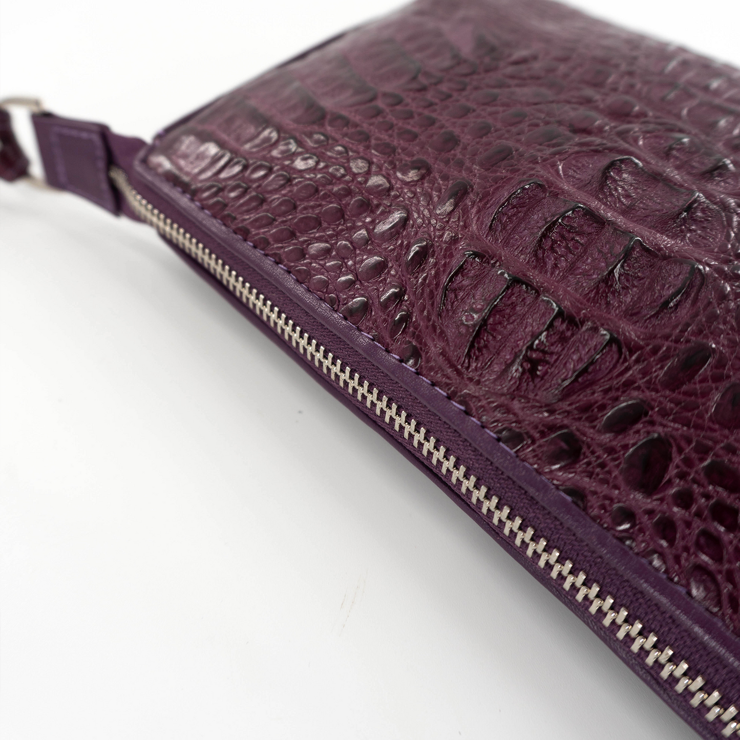 Small Messenger in Purple Hornback Crocodile Skin