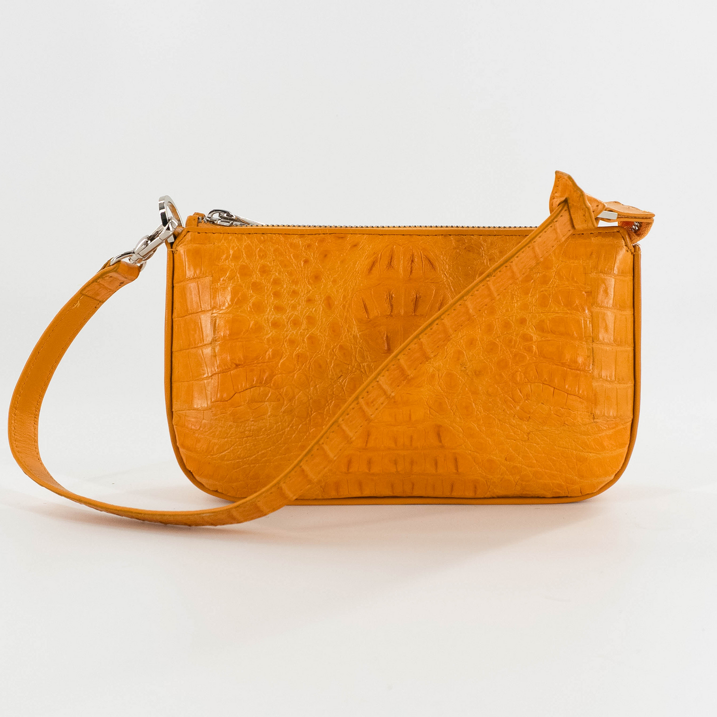 Small Messenger in Yellow Hornback Crocodile Skin