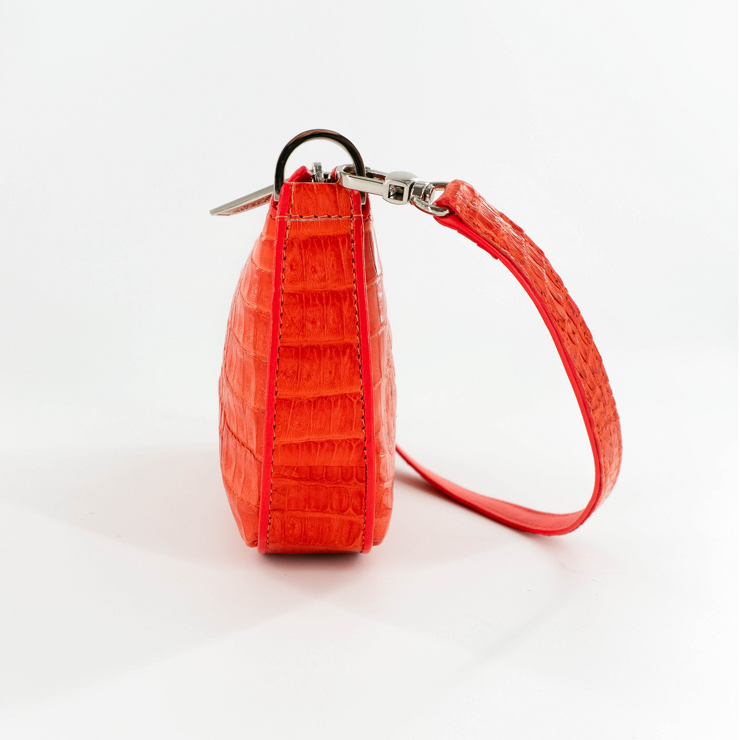 Small Messenger in Orange Hornback Crocodile Skin