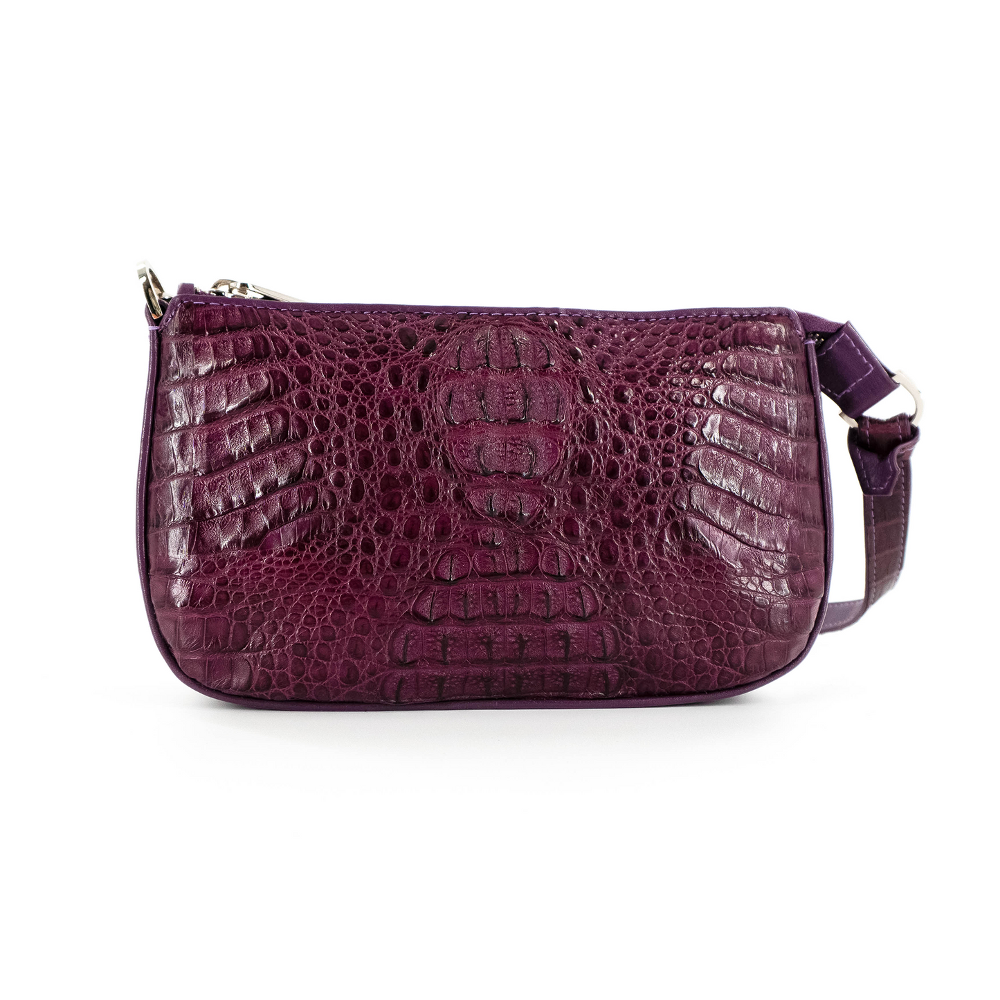 Small Messenger in Purple Hornback Crocodile Skin