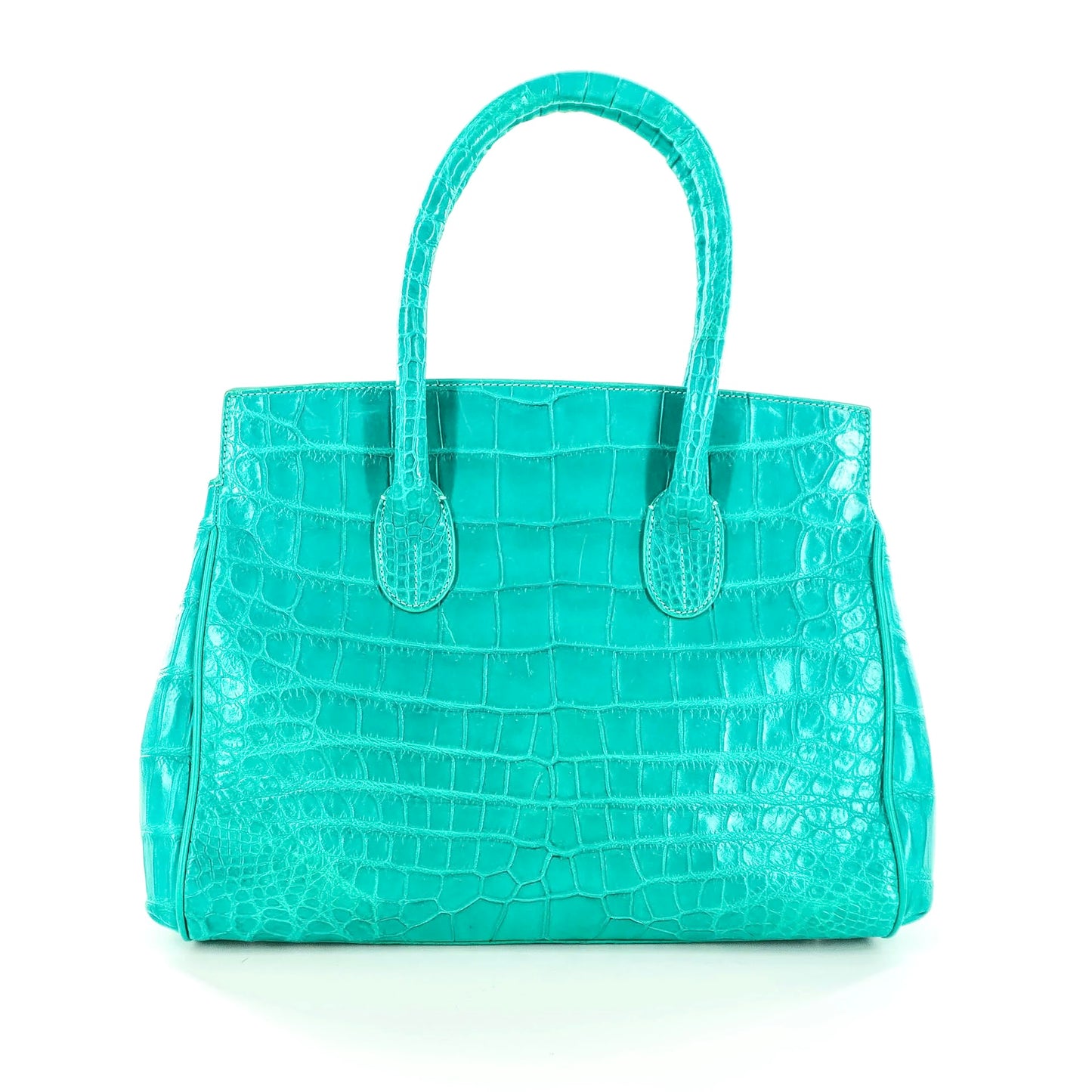 Lady Tote in Matte Turquoise Crocodile Belly Skin