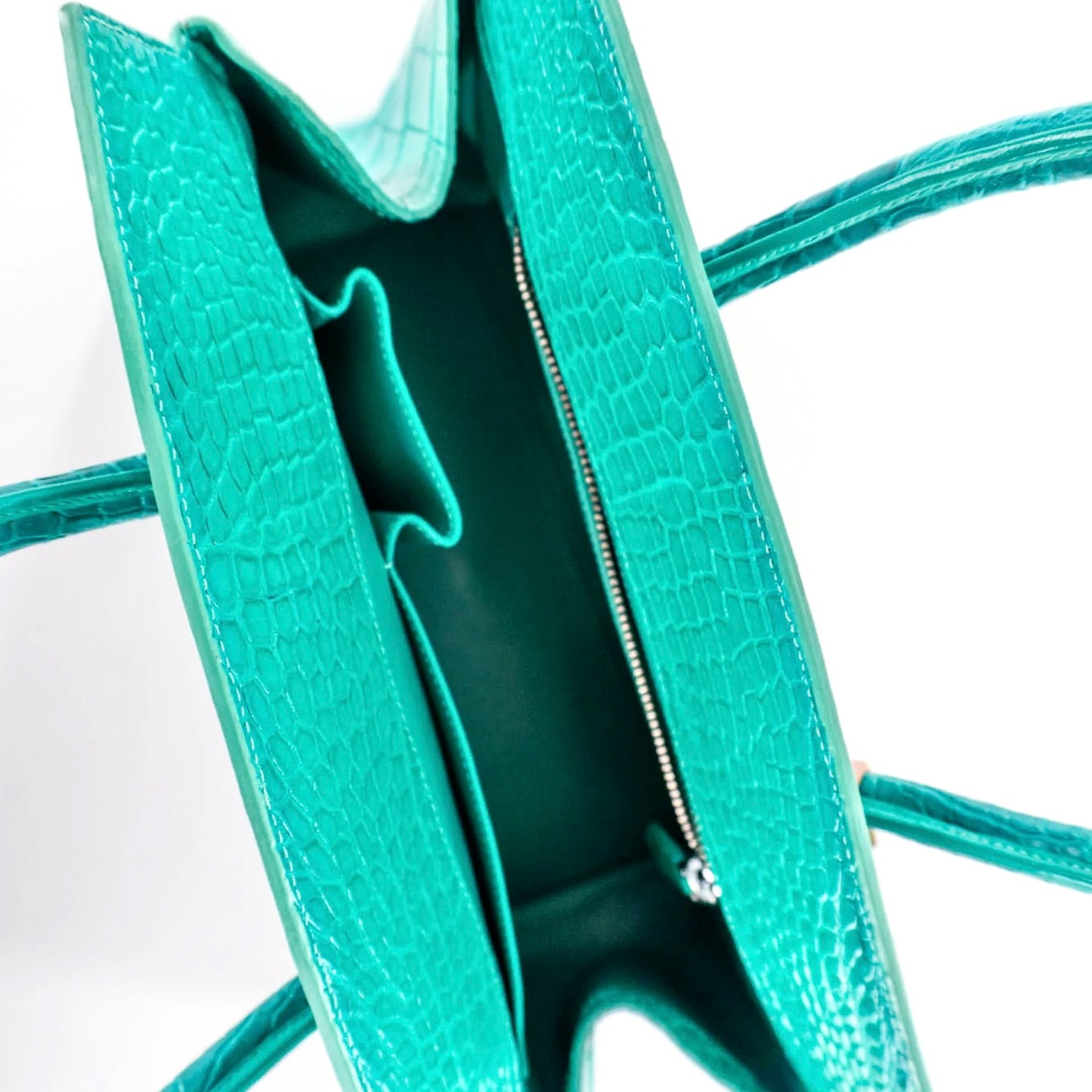 Lady Tote in Matte Turquoise Crocodile Belly Skin