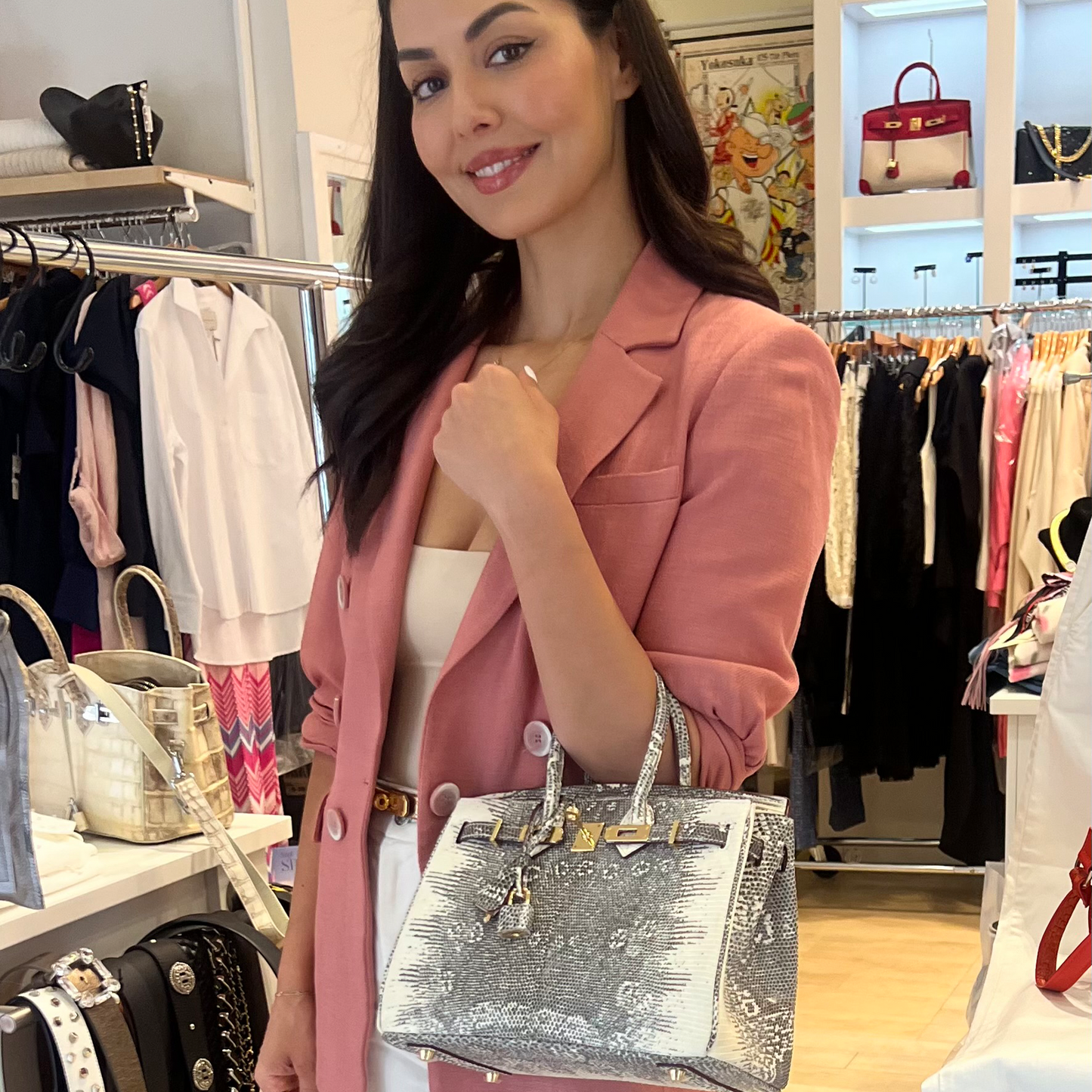 Duchess Handbag in Natural Lizard Back