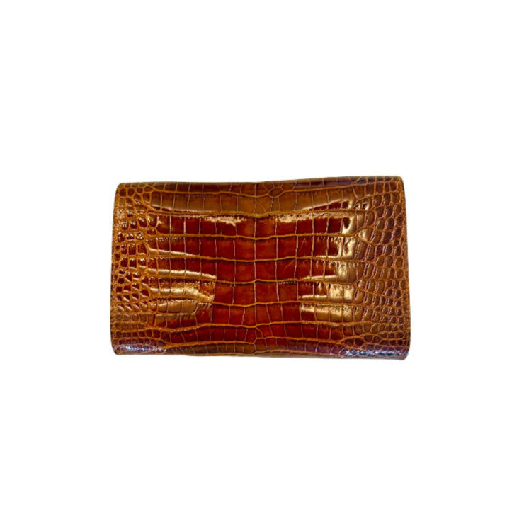 Carmen Clutch in Cognac Crocodile Belly Skin