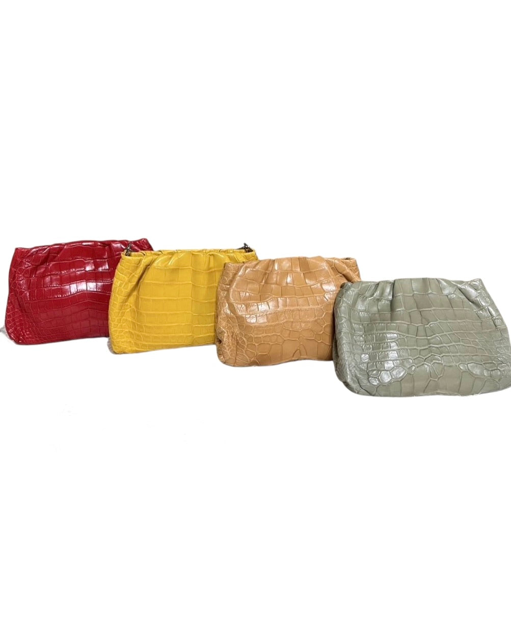 Monaco Clutch in Matte Crocodile Belly Skin