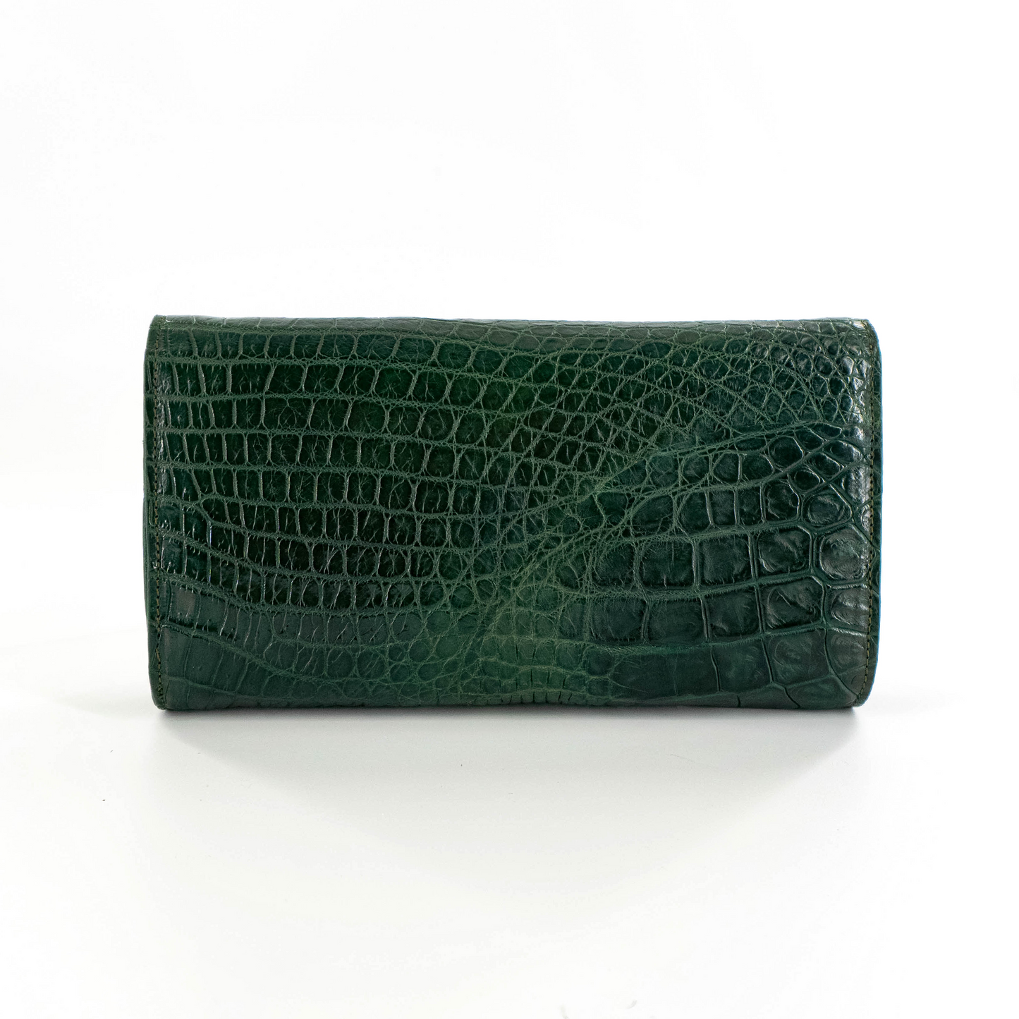 Pro Clutch in Matte Green Crocodile Belly Skin