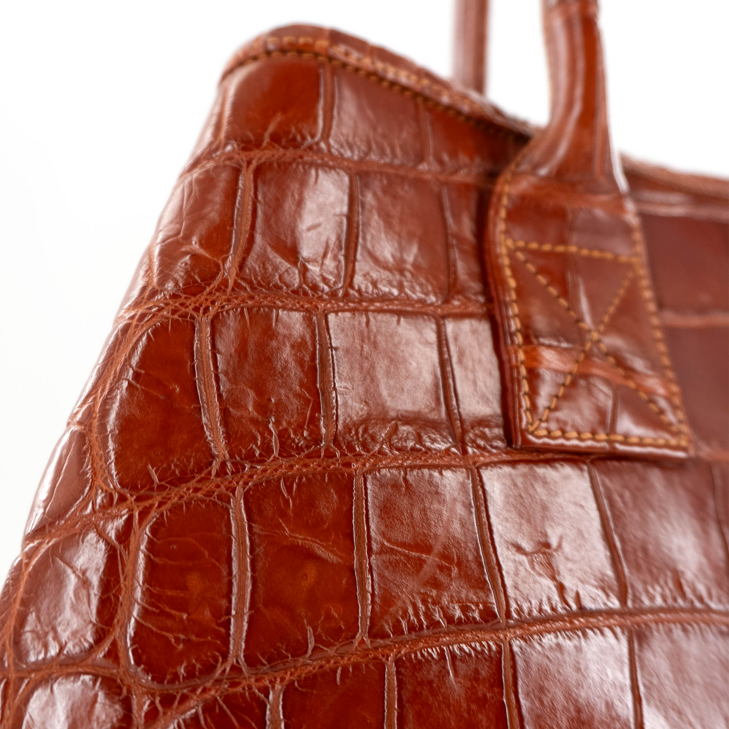 Rolls Royce Tote in Matte Cognac Crocodile Belly Skin