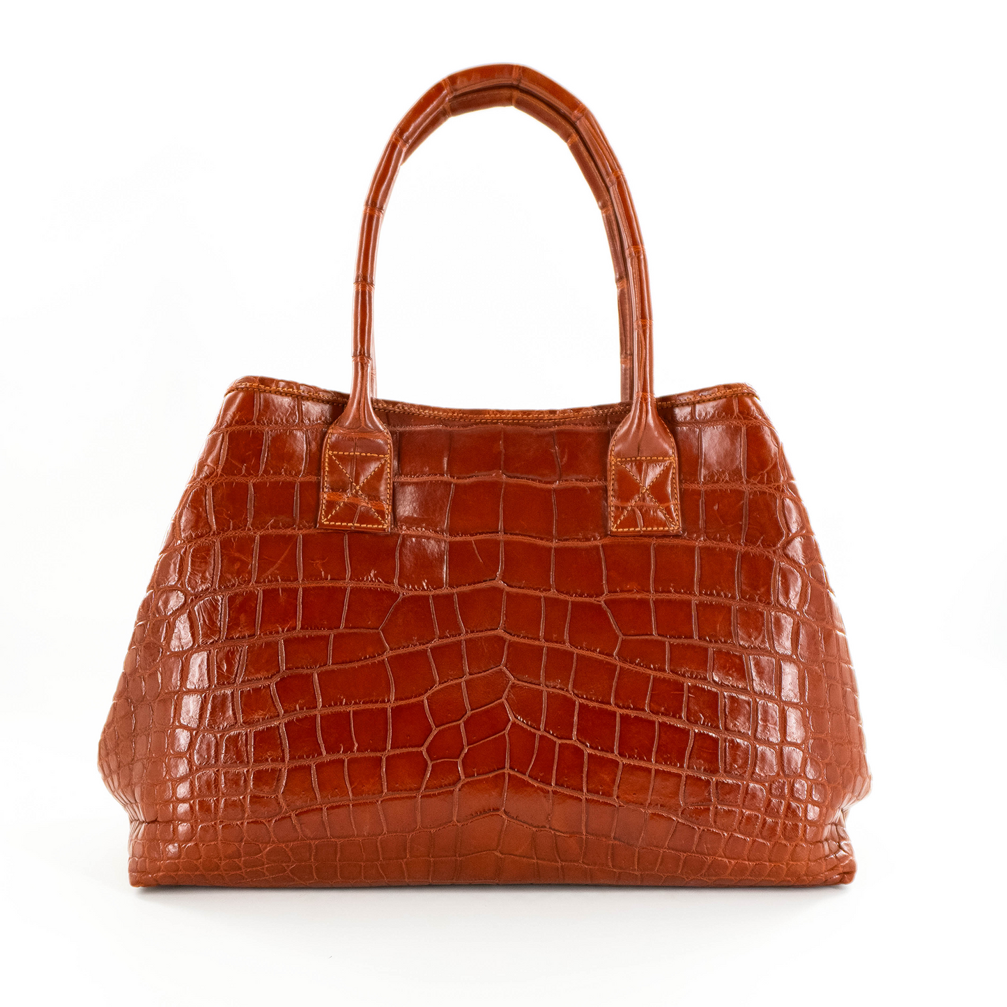 Rolls Royce Tote in Matte Cognac Crocodile Belly Skin