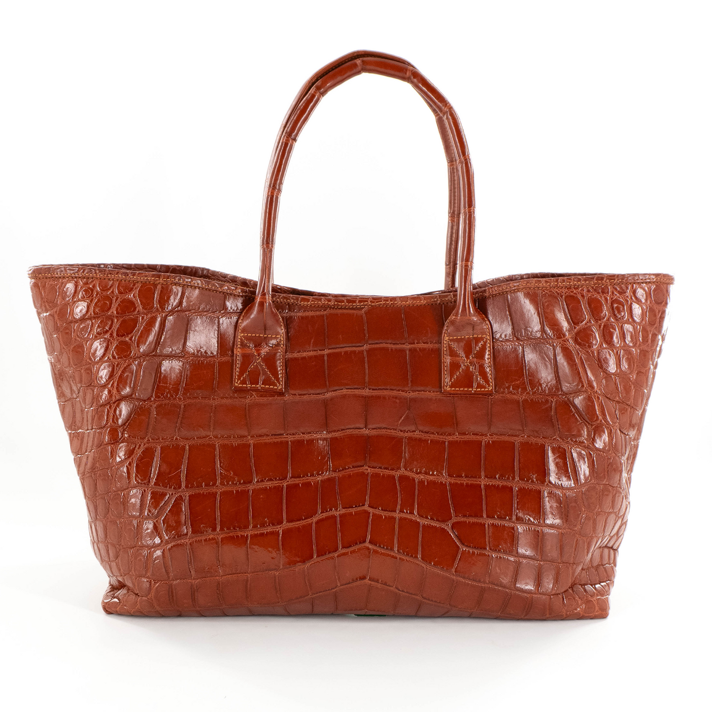 Rolls Royce Tote in Matte Cognac Crocodile Belly Skin