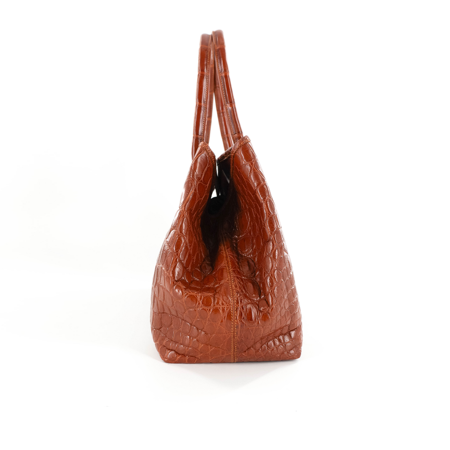 Rolls Royce Tote in Matte Cognac Crocodile Belly Skin