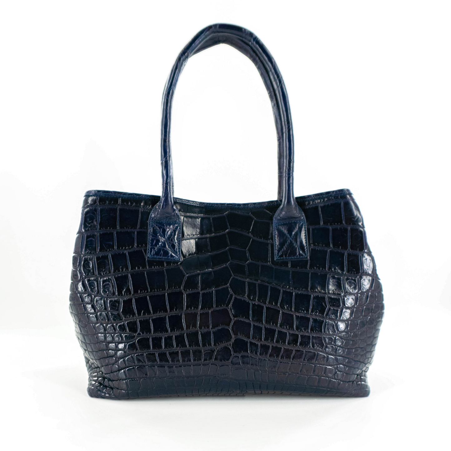 Rolls Royce Tote in Matte Navy Blue Crocodile Belly Skin