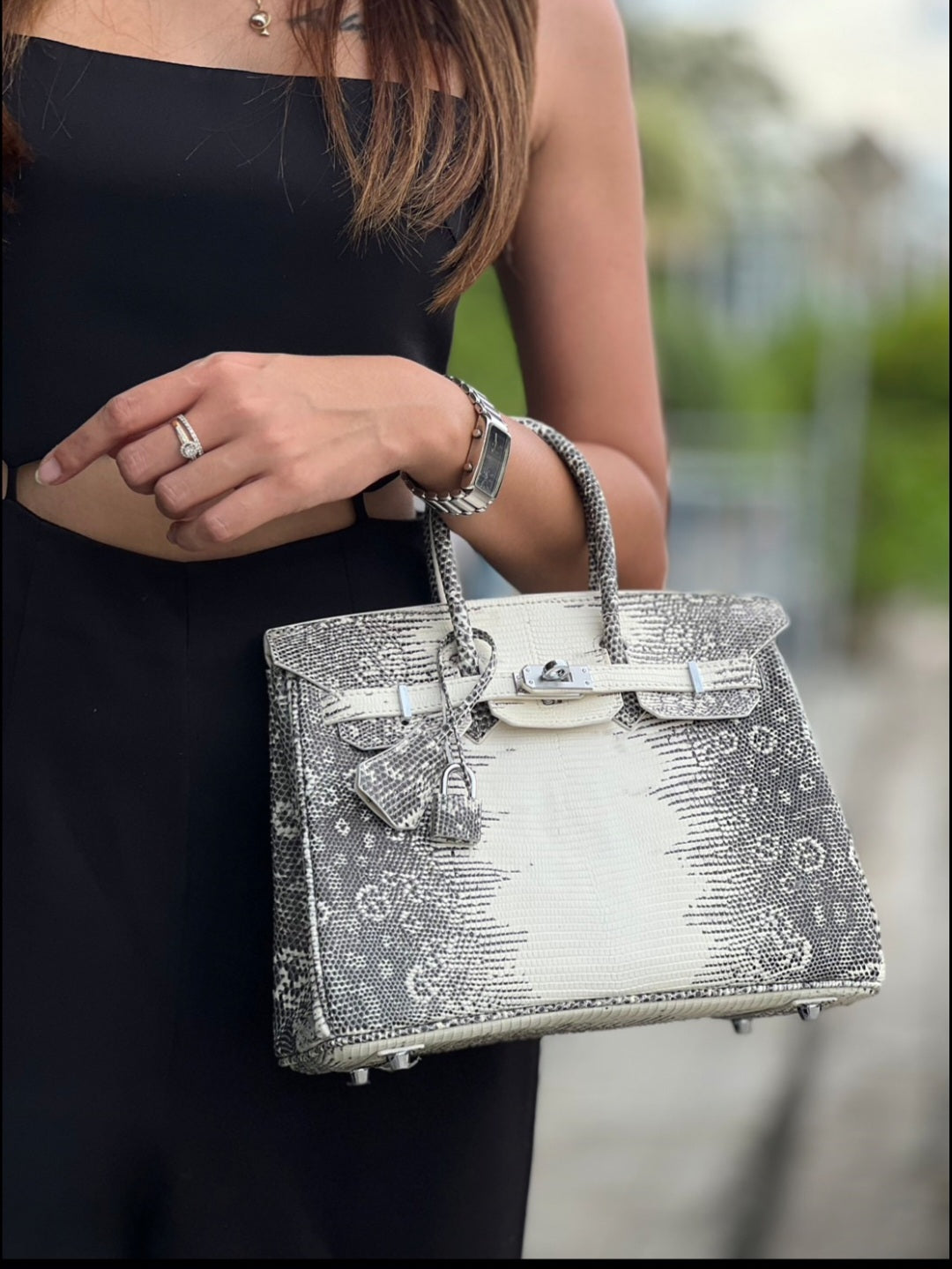 Duchess Handbag in Natural Lizard Belly