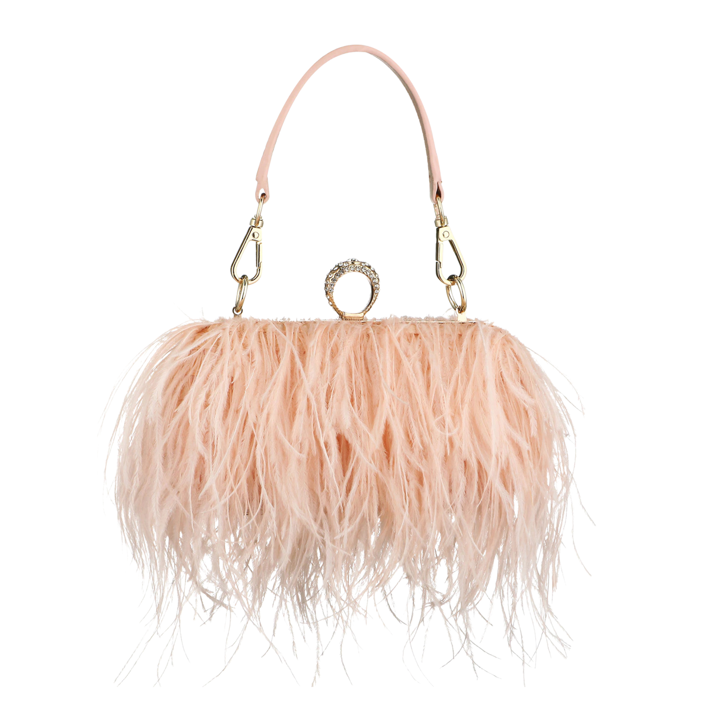 Ostrich Feather Clutch in Pink