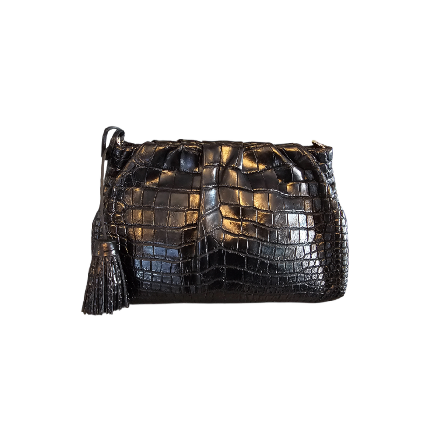 Monaco Clutch in Matte Crocodile Belly Skin