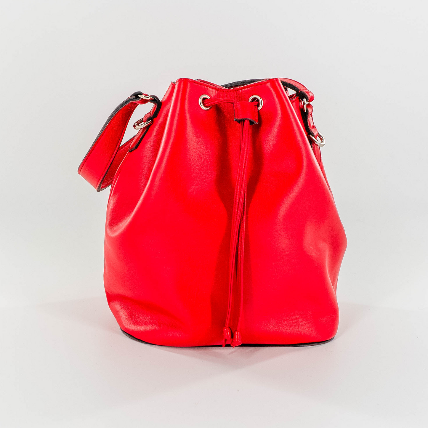 Bucket Bag in Red Leather