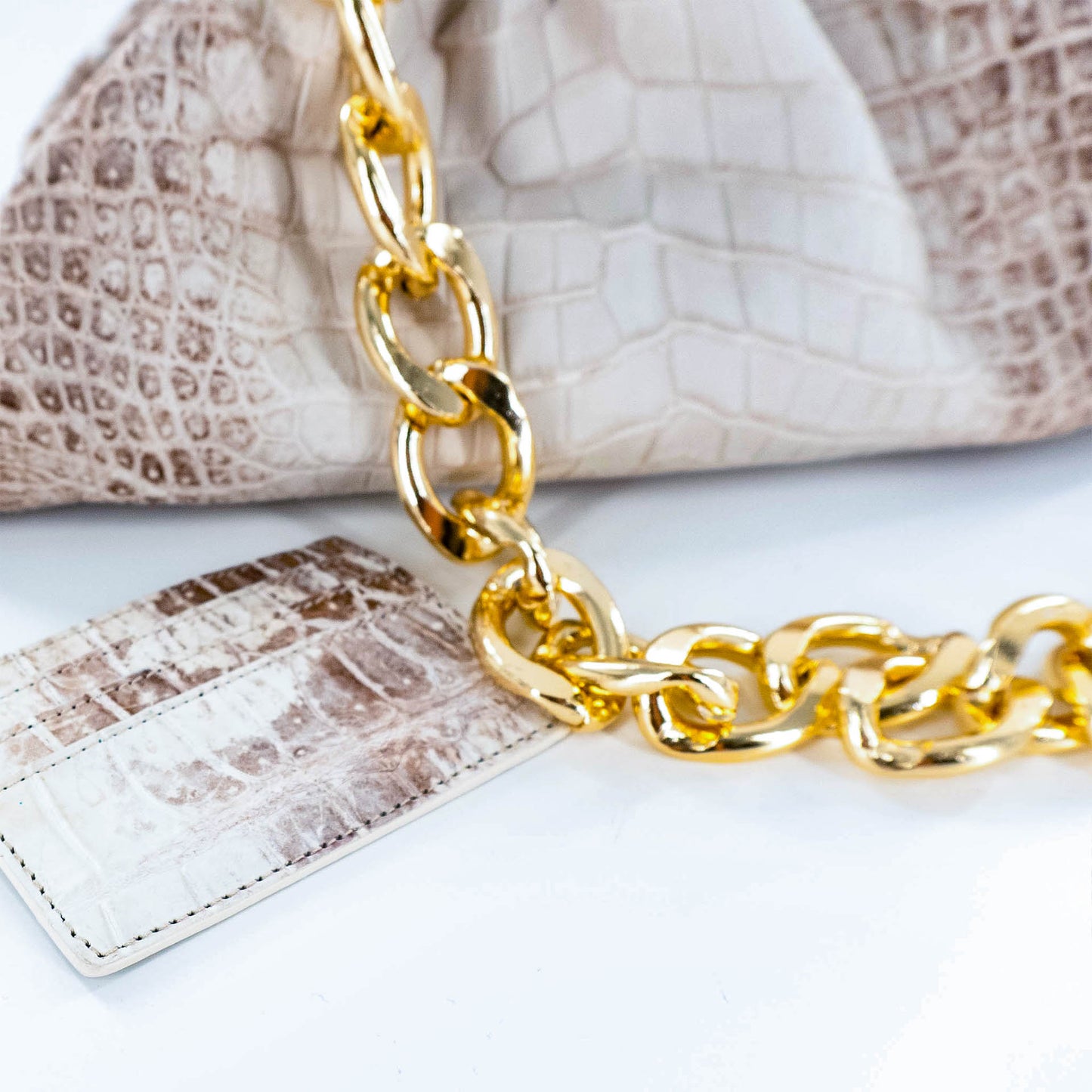 Cloud Clutch in Himalaya Crocodile Skin