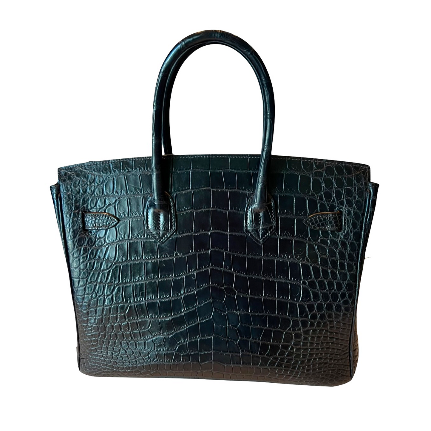 Duchess Handbag in Black Matte Crocodile Belly Skin