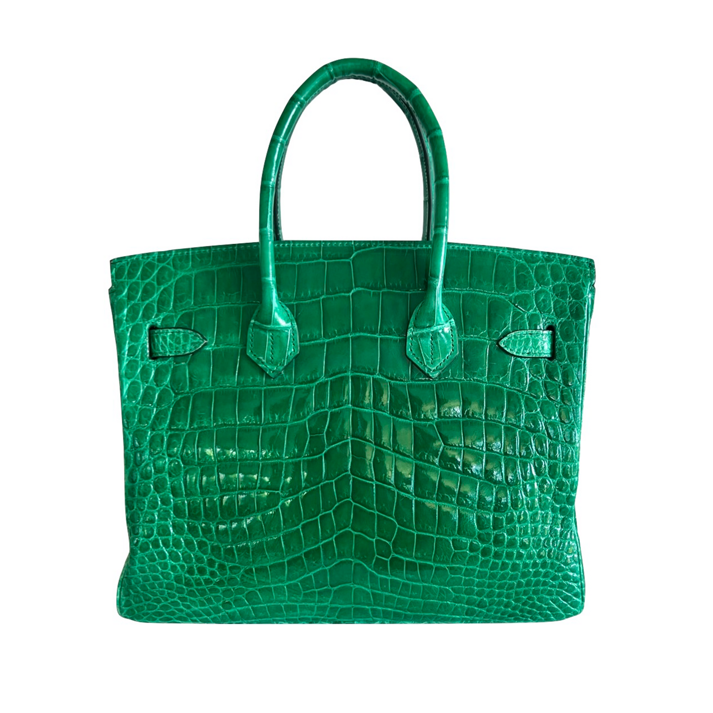 Duchess Handbag in Shiny Green Crocodile Belly Skin