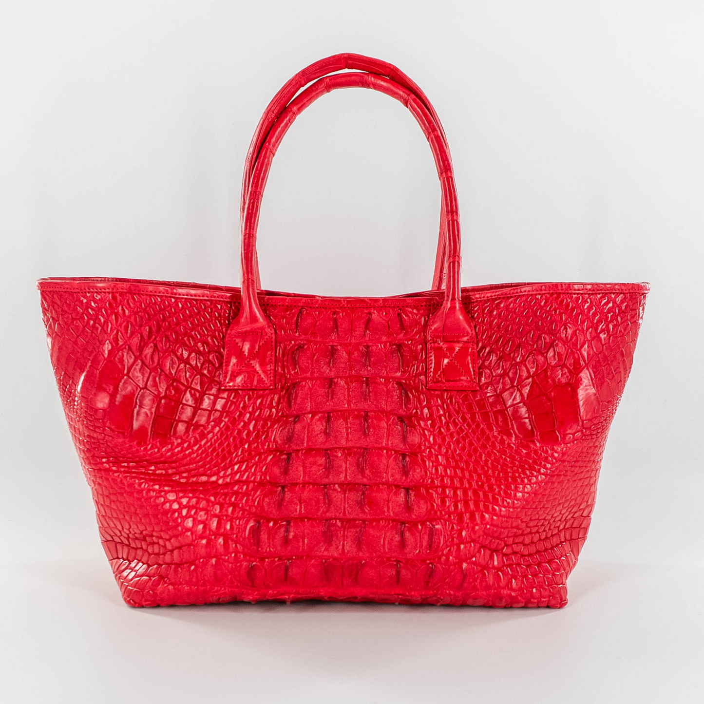 Rolls Royce Tote in Red Hornback Crocodile Skin