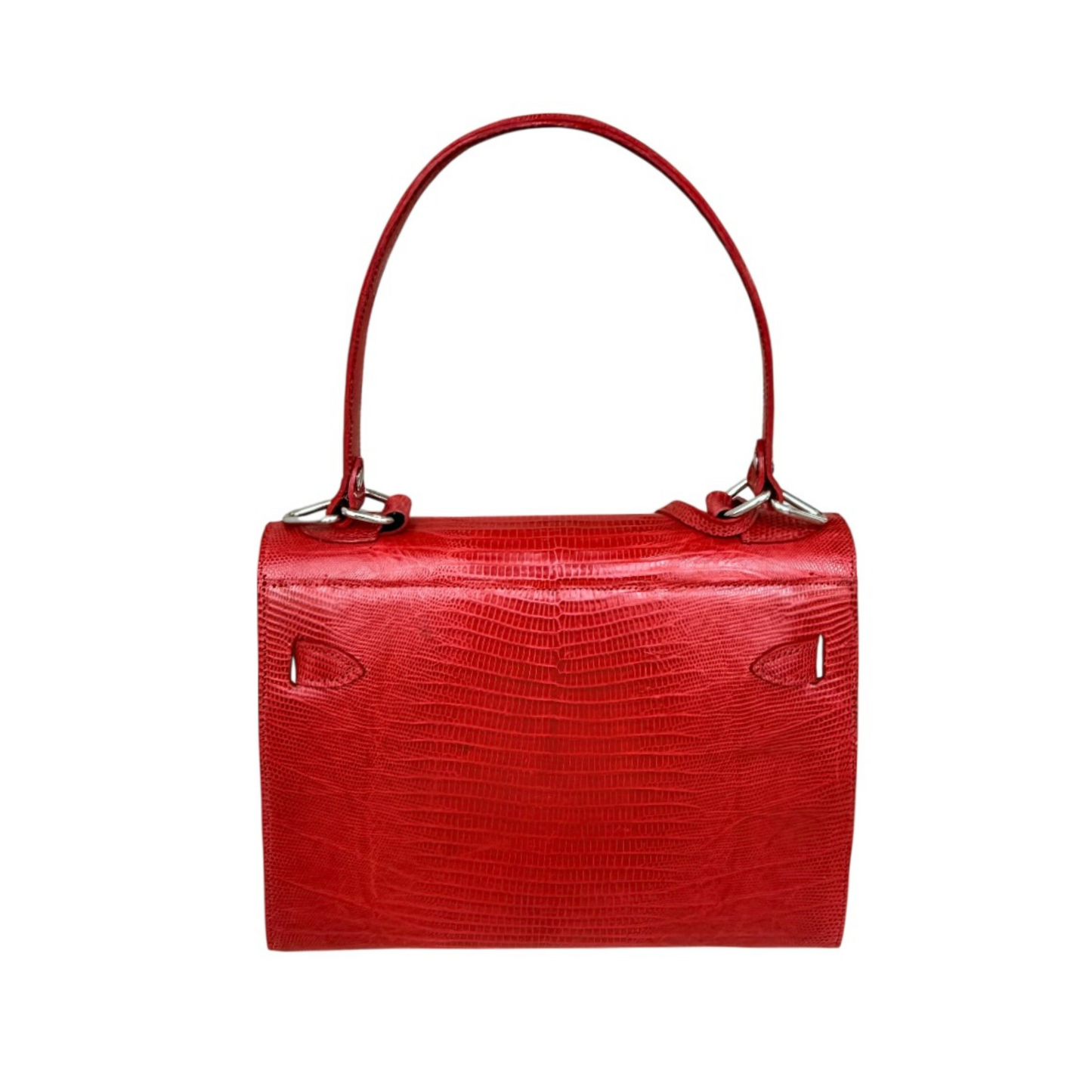 Princess Handbag in Shiny Red Lizard Skin