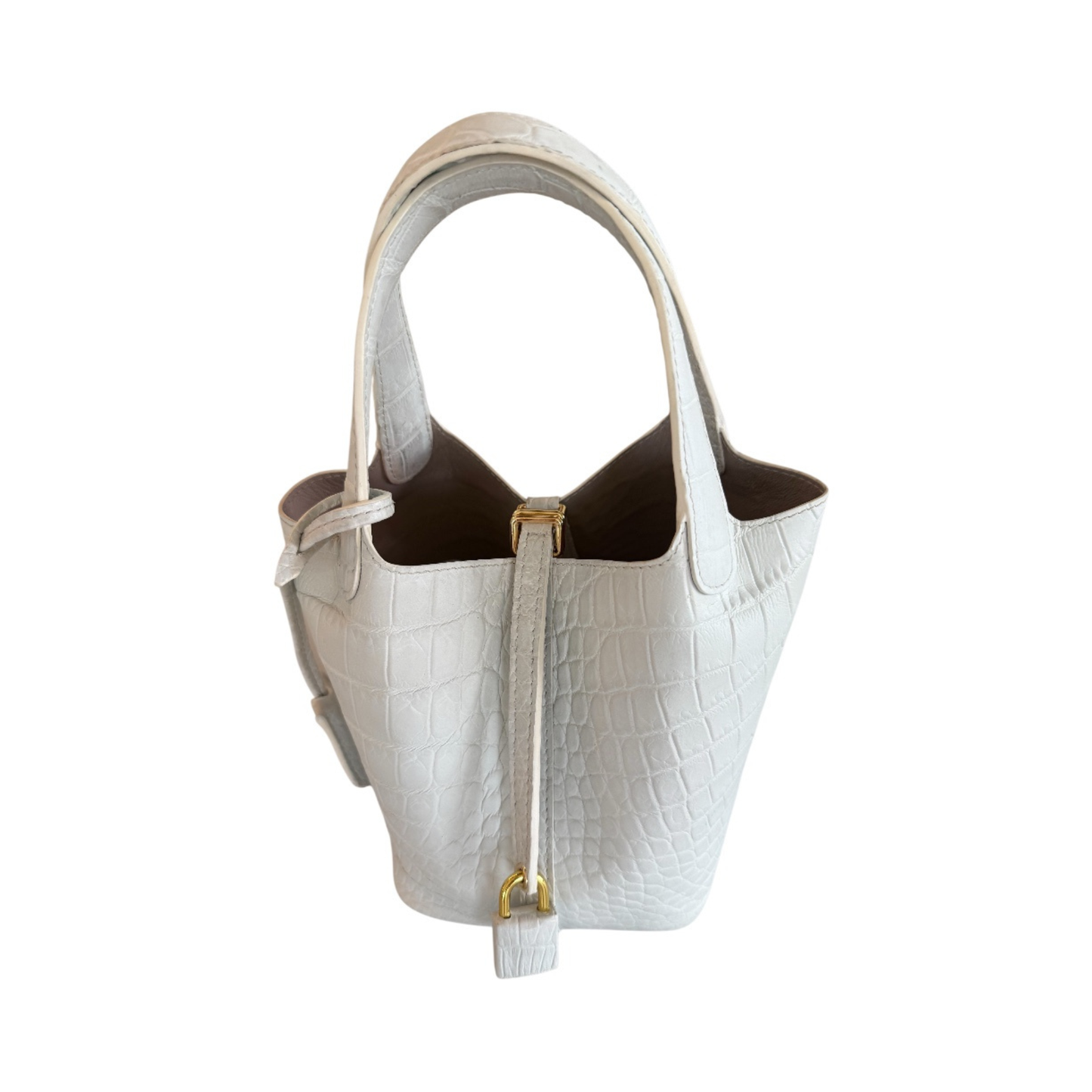 Pico Handbag in White Crocodile Belly Skin