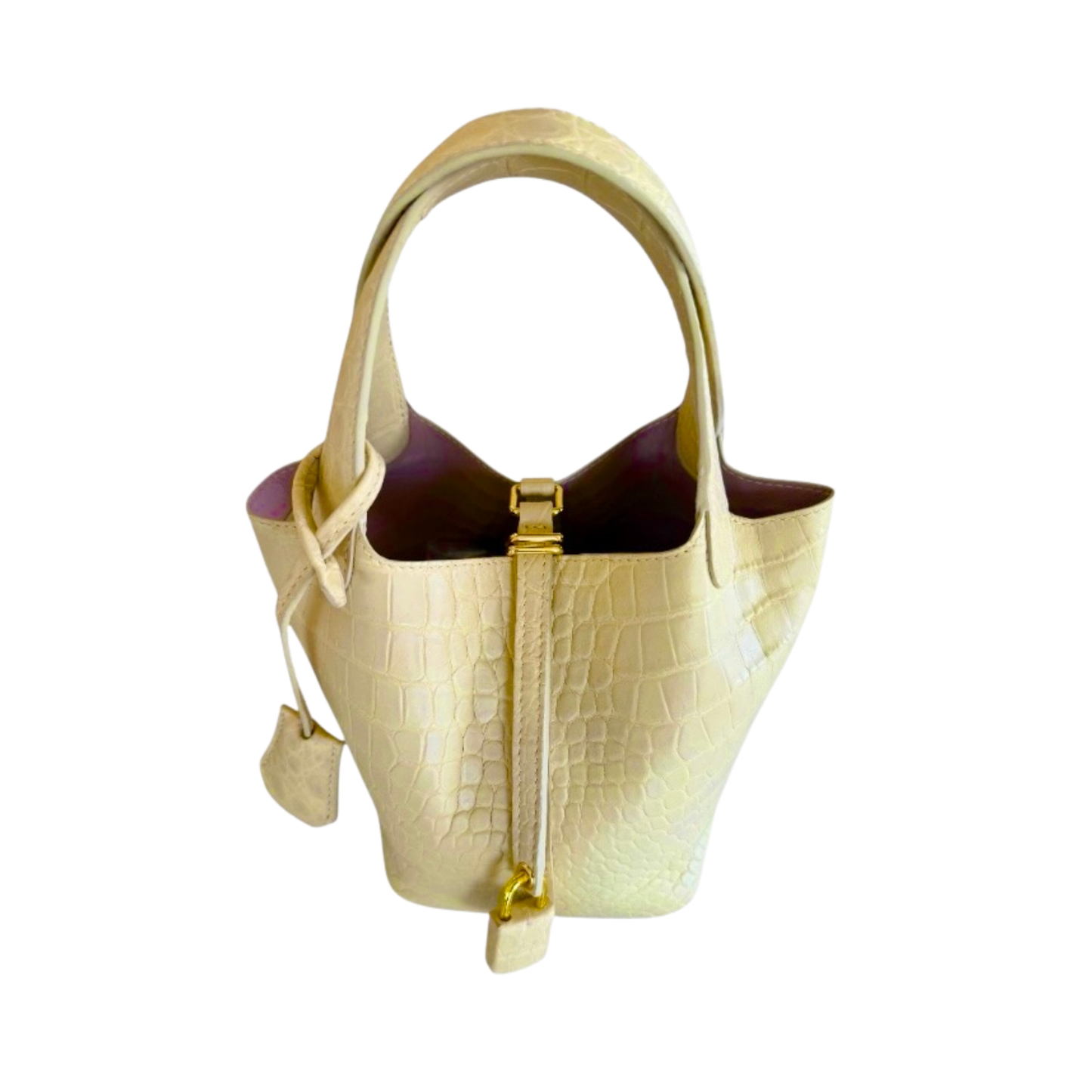 Pico Handbag in Yellow Crocodile Belly Skin