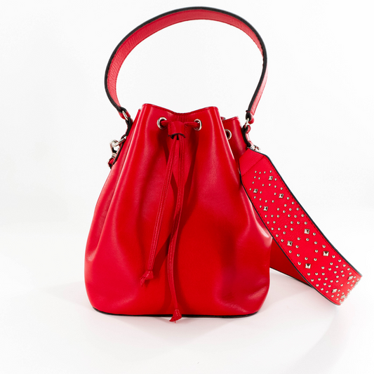 Bucket Bag in Red Leather
