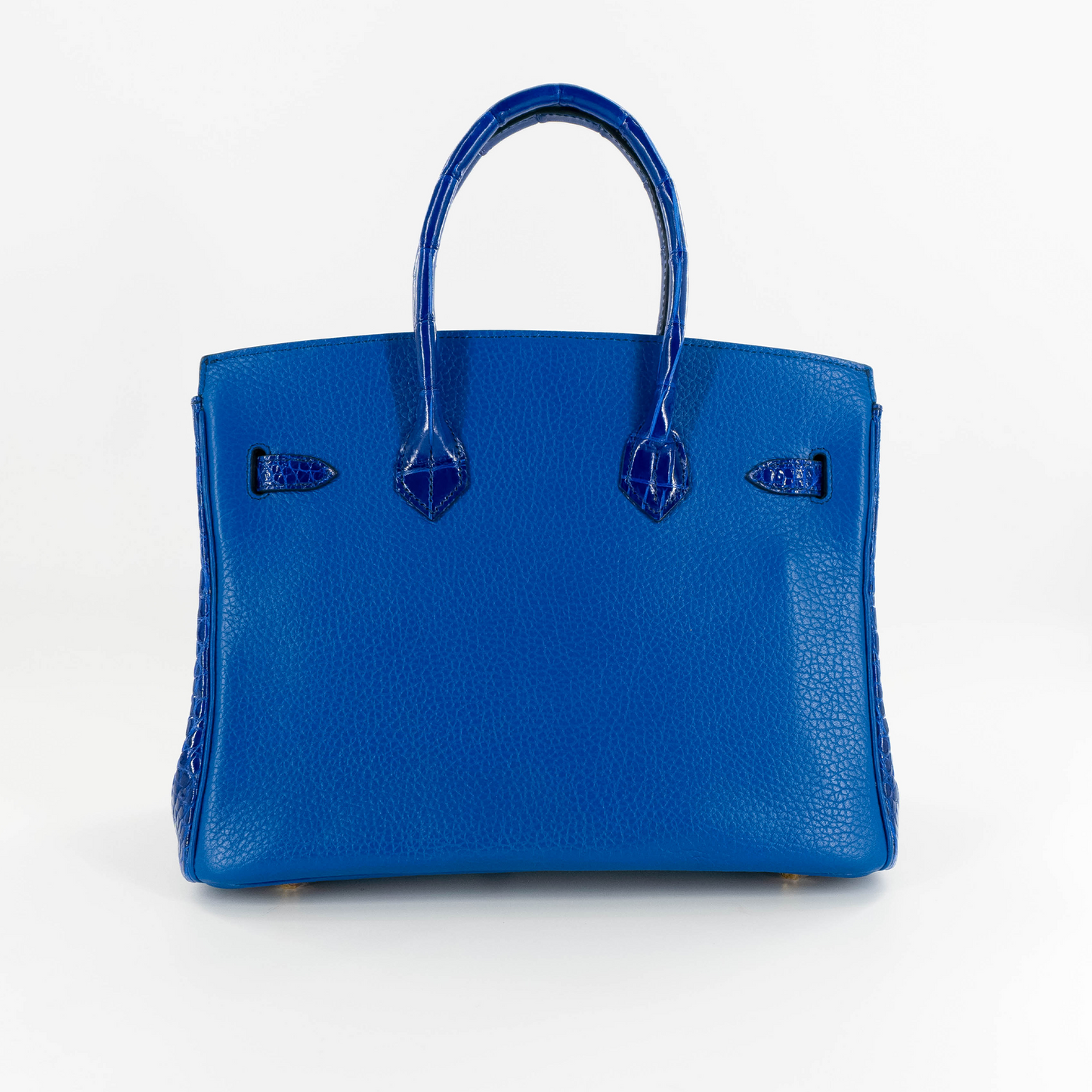 Duchess Handbag in Royal Blue Crocodile Belly Skin & Leather