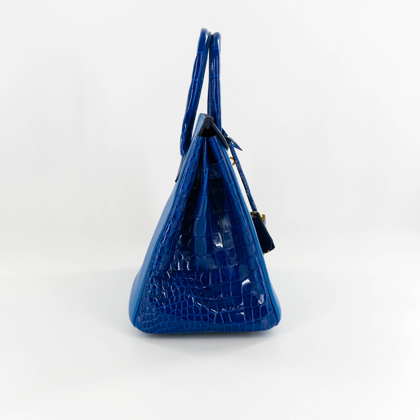 Duchess Handbag in Royal Blue Crocodile Belly Skin & Leather