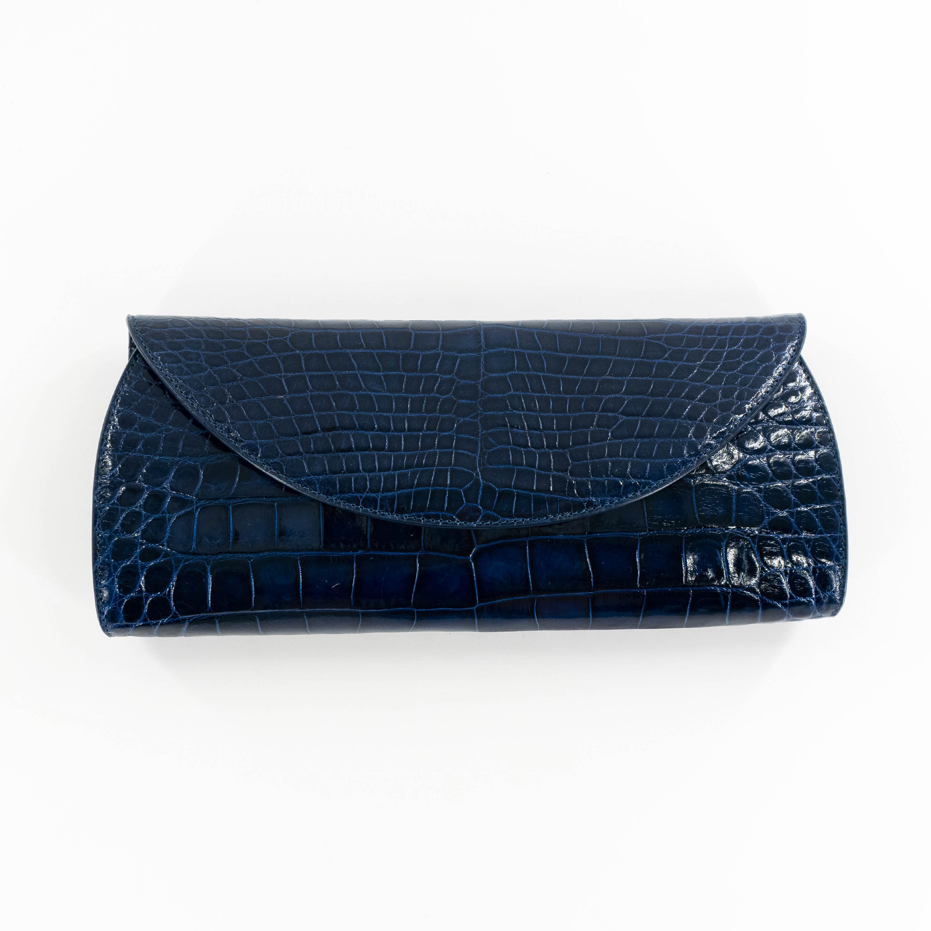 Navy croc clutch deals bag