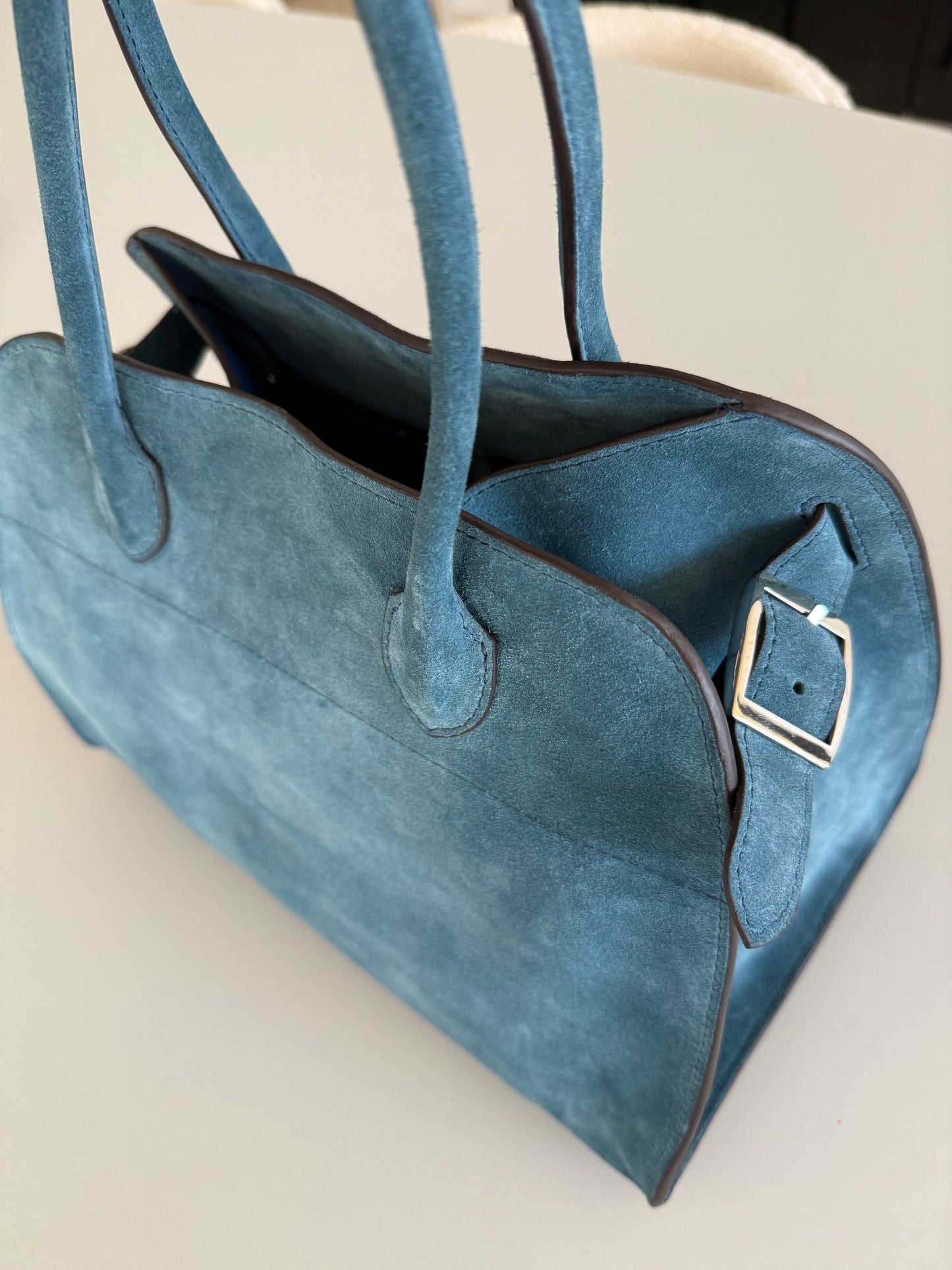 Rowena Blue Suede Handbag