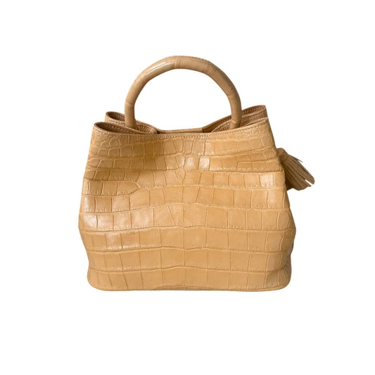 Darling Handbag in Beige Crocodile Belly Skin