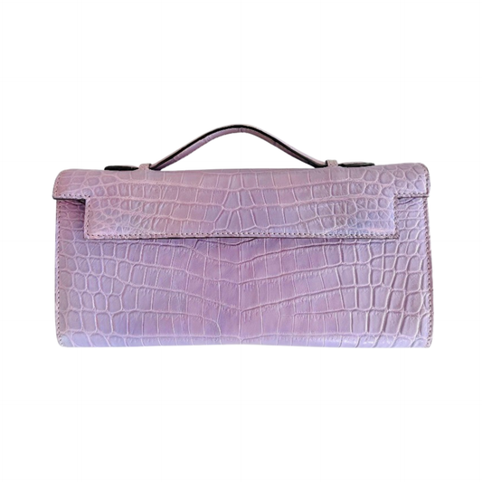 Long Clutch in Lilac Matte Nile Crocodile Skin